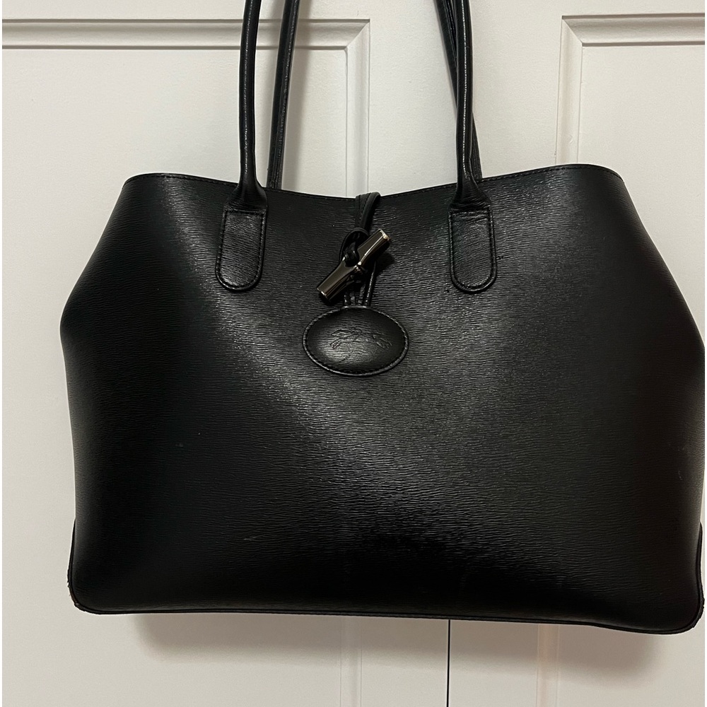 Black leather handbag / tote